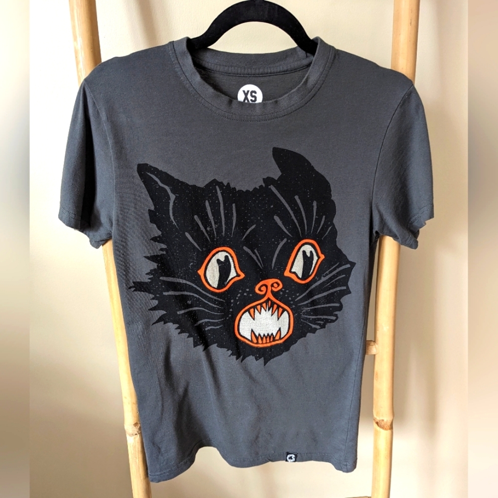 Beistle x Creepy & Co Vintage-Style Scratch Cat T-shirt Size XS